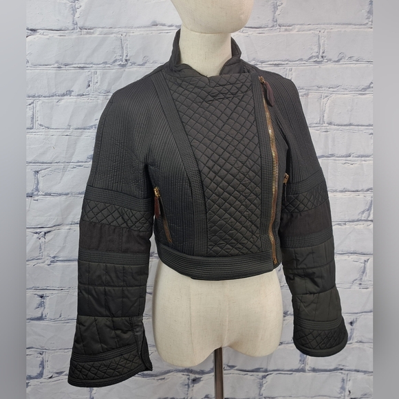 Burberry  Women's Jacket Coat Brown Quilted vintage 90s Y2K Italy 40 EU / 6 US - Picture 9 of 16